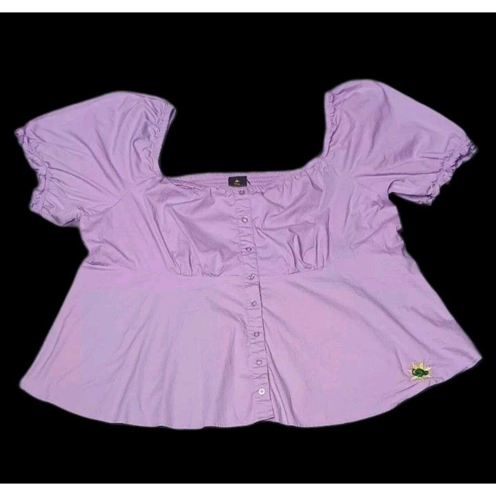 Torrid Disney Tangled Rapunzel Peplum 5XL Purple Babydoll Milkmaid Princess Boho
